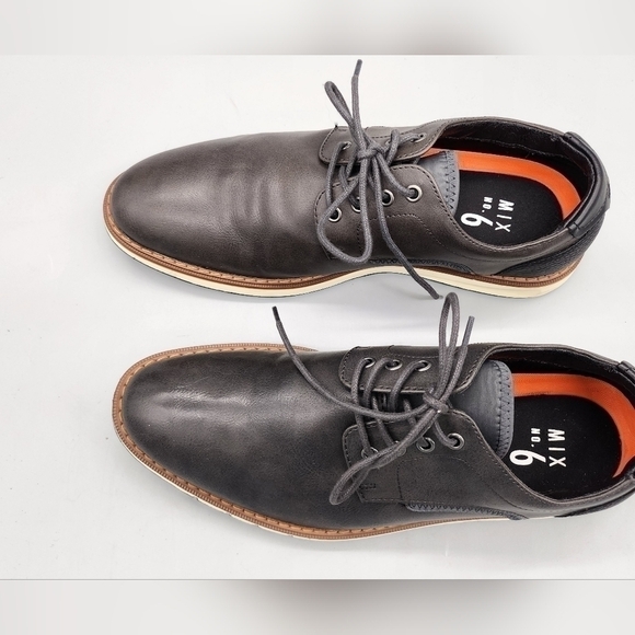 Mix No. 6 Shoe Mens 8.5 M Bache Lace Up Charcoal Black Oxford Casual - Picture 4 of 9